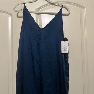 NWT Stars Above Navy Satin Sleeveless One Piece Jumpsuit Size Large